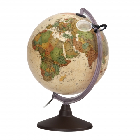 Glob geografic pamantesc iluminat Marco Polo 25 cm